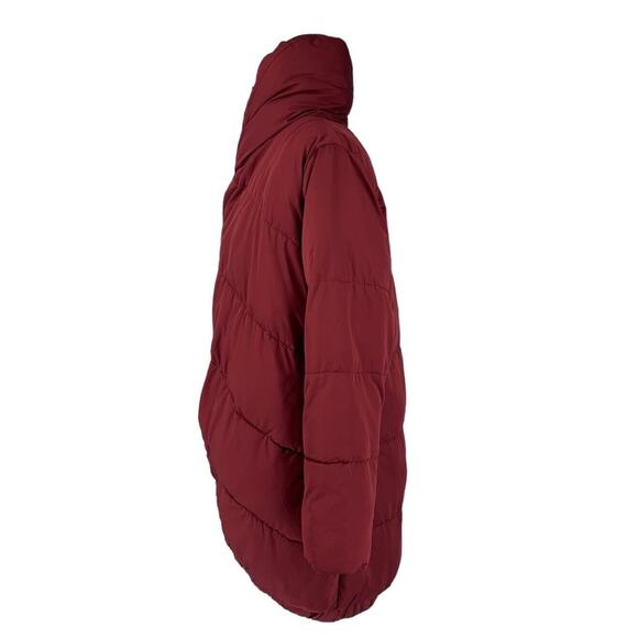 Universal Standard Kanda Puffer Small Burgundy Down Coat - Picture 3 of 14